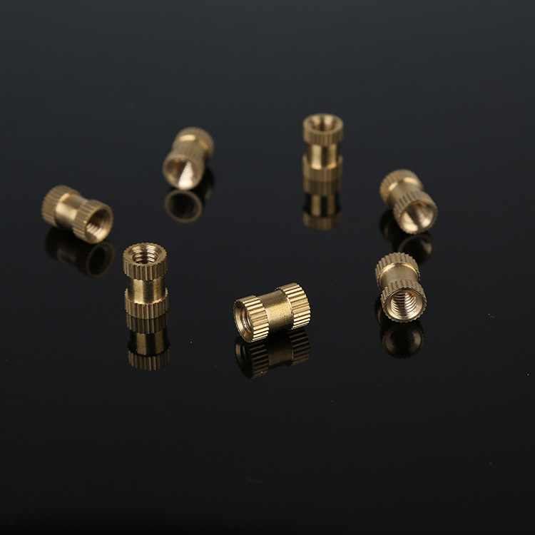 热熔通孔直纹铜螺母  注塑预埋铜螺母 非标螺母定制 (2)